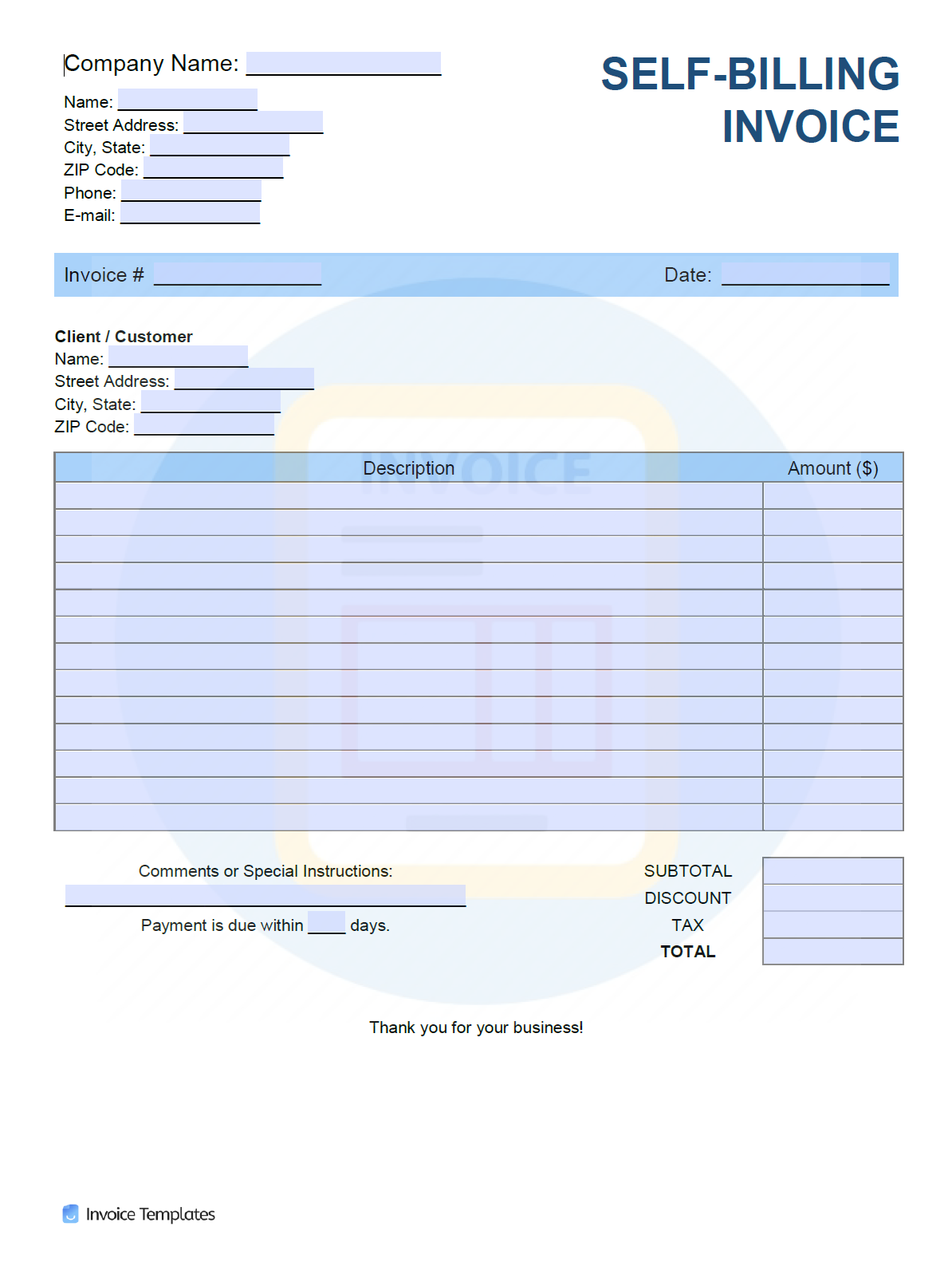 Bill Invoice Template from invoicetemplates.com