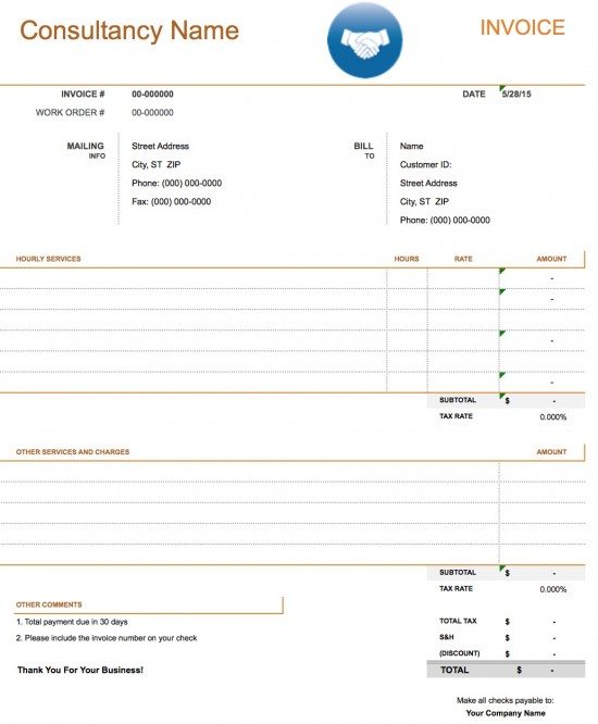 consultant invoice template
 Free Consulting Invoice Template | Excel | PDF | Word (.doc)