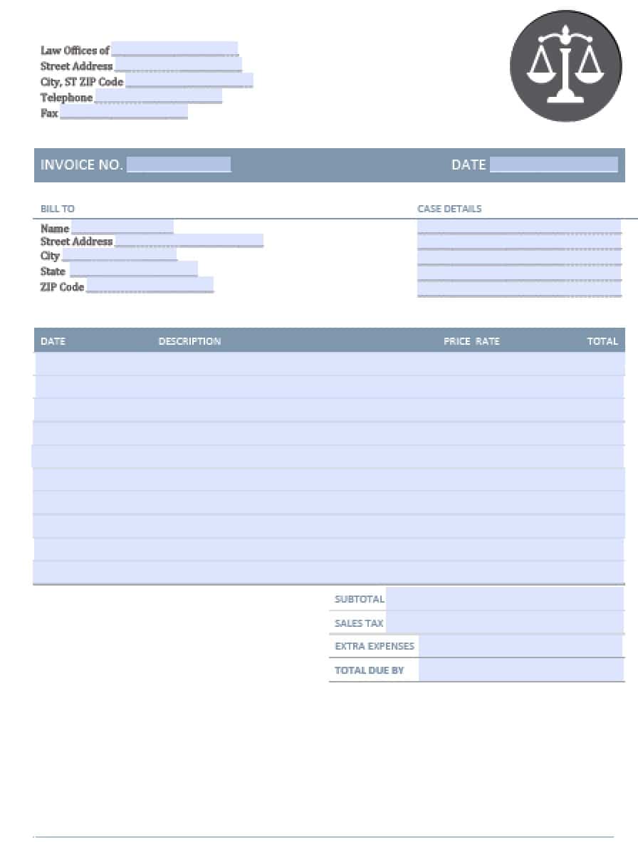 Sample Invoice For Legal Services
