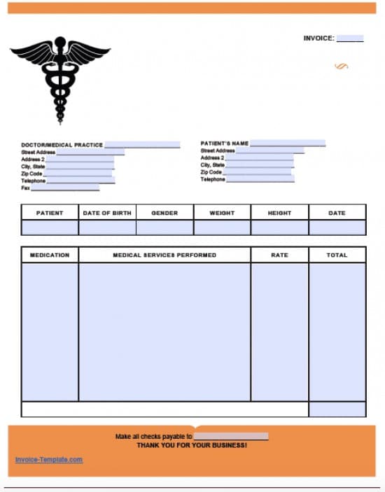medical bill invoice template adobe pdf microsoft word 550x703