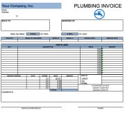 Free Plumbing Invoice Template Pdf Word Excel