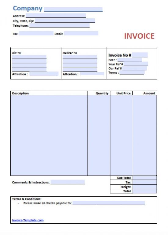 Simple Excel Invoice Template from invoicetemplates.com